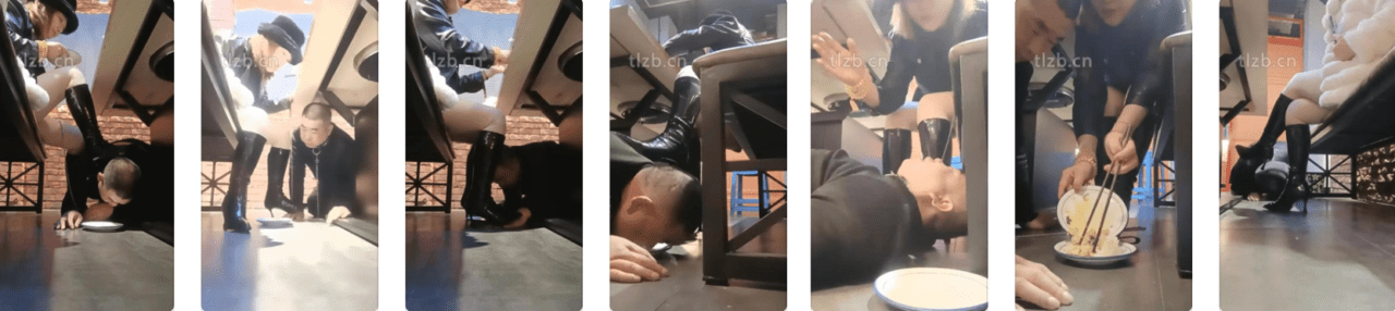 乐爷 | 桌底下长靴蹂躏地毯狗/踩踏喂食-视频截图