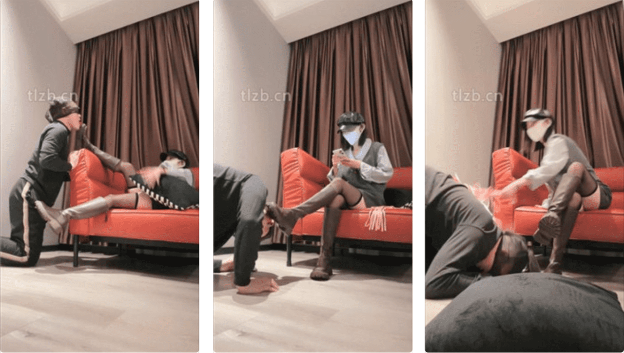 Nanami | Licking dirty boots on her knees/riding/whipping