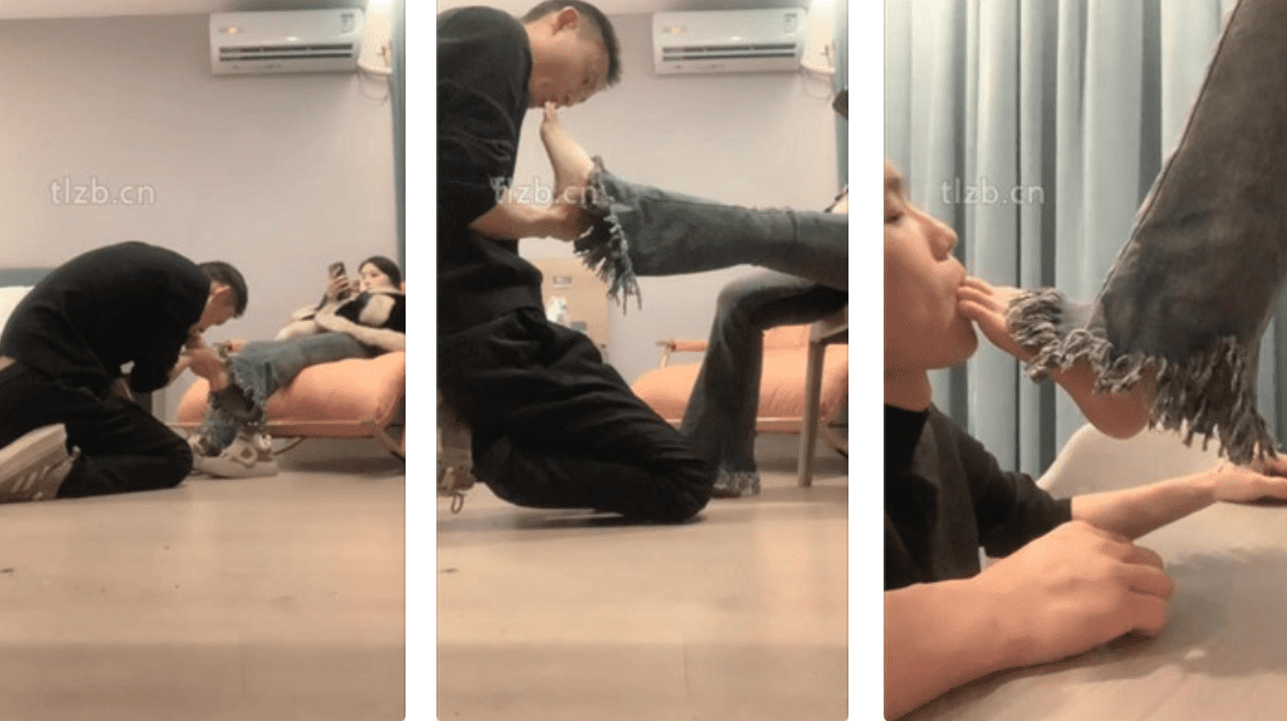 The Devil of Banban | Cuckold ex-boyfriend licks bare feet crazily