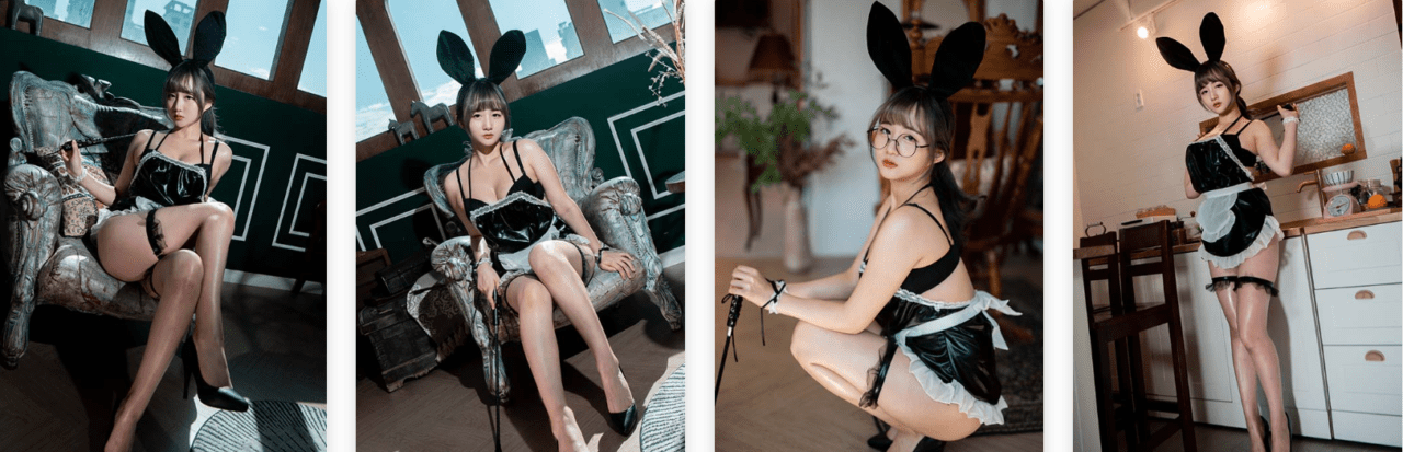 BlueCake | Han Jina Maid Bunny 女仆丝袜-视频截图