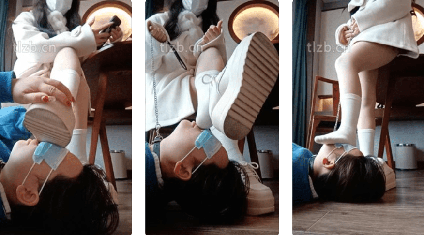 爱可呀 | 母畜舔脏鞋底臭白袜/全体重踩