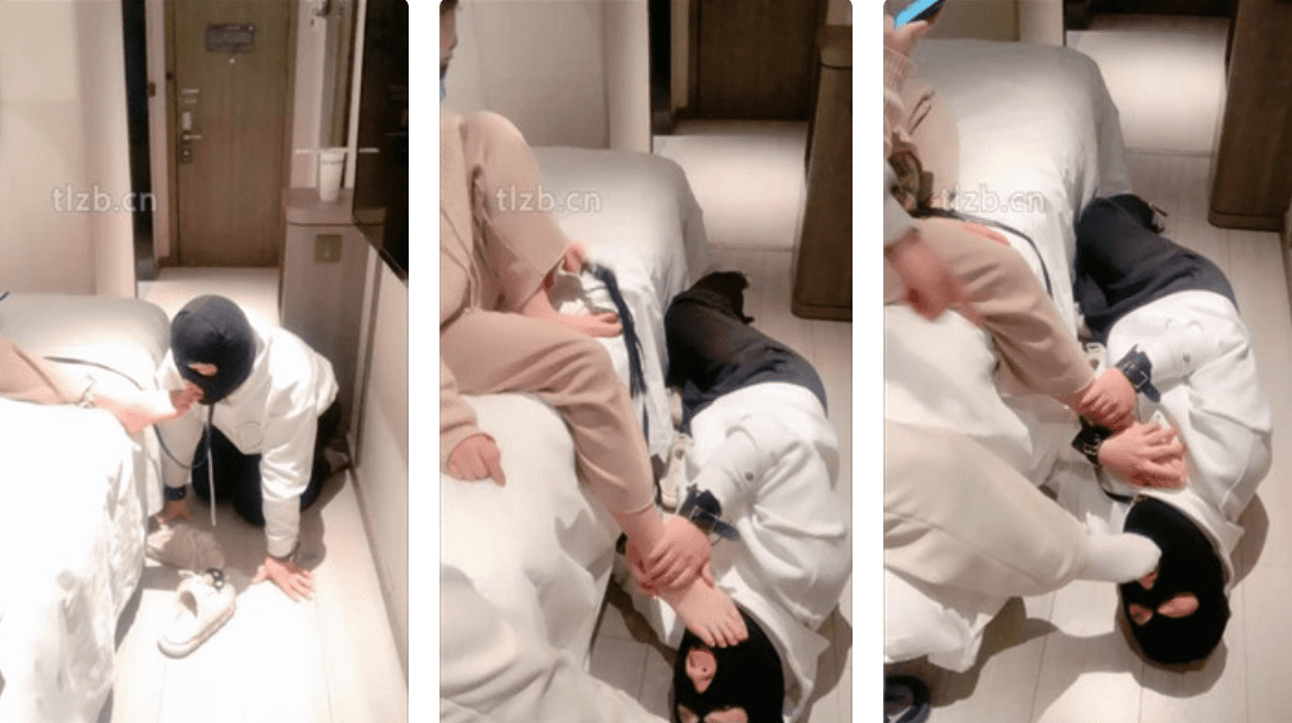 Miss | Double S bare feet white socks feet licking / licking dirty shoes