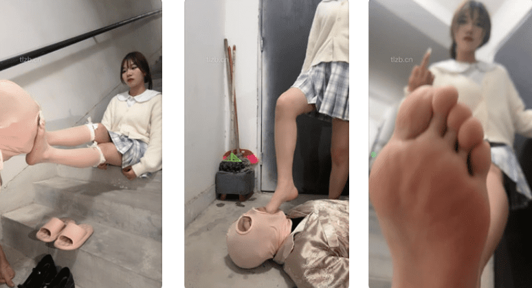 狗哥 | 洛丽塔S楼梯间白丝皮鞋遛狗