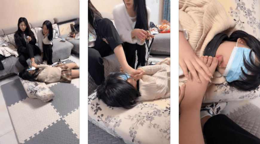 元気いっぱいの女の子 | ダブルSのメス動物/白い靴下と裸足を嗅いで舐める/うがい薬を与える