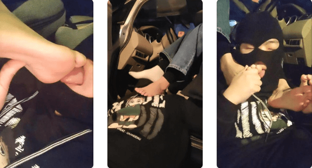 樱樱 | 车内让贱奴舔白袜臭脚