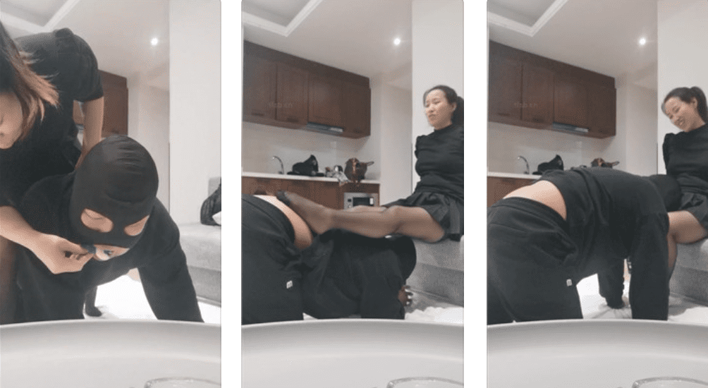 Mrs. Zuo Luo | Evil stepmother's smelly black silk forced to lick feet
