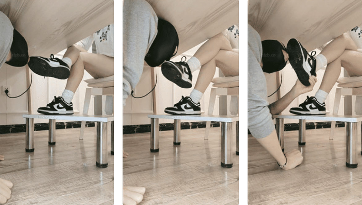 Didi Dadi | Full version of dirty shoes and white cotton socks from under the table