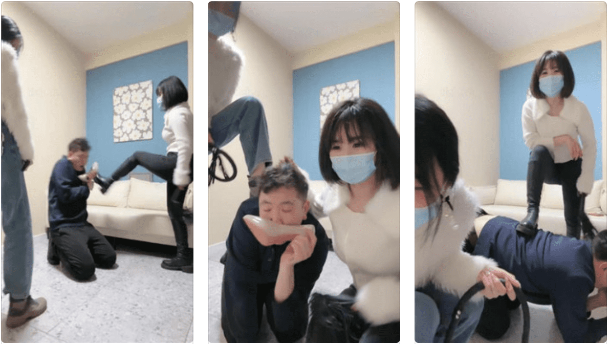 鱼糯糯 | 双S轮流抽耳光/虐打踢踹/揪耳朵/吸棉袜臭脚