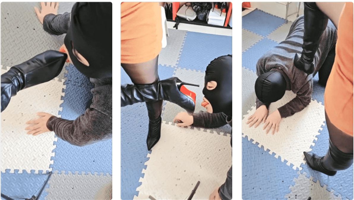 Yu Anran | Cleaning dirty soles/long boots and black silk stockings