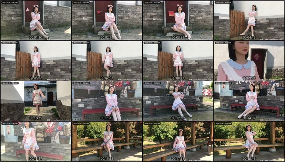 初夏女神 | 双双的简约洛丽塔白色斑点丝袜-视频截图