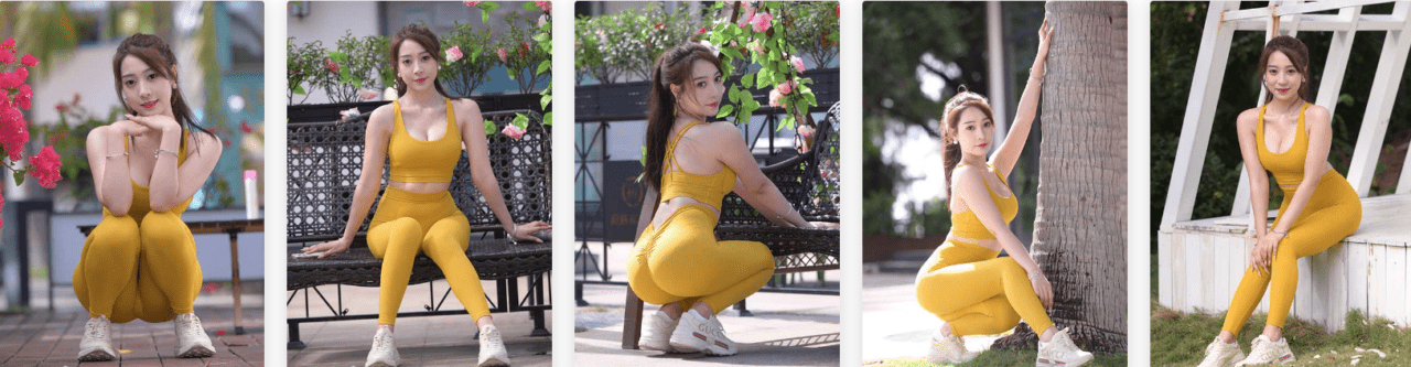 不吃鸡蛋街拍作品 | 海胆日记之黄色瑜伽裤瑜伽服套装