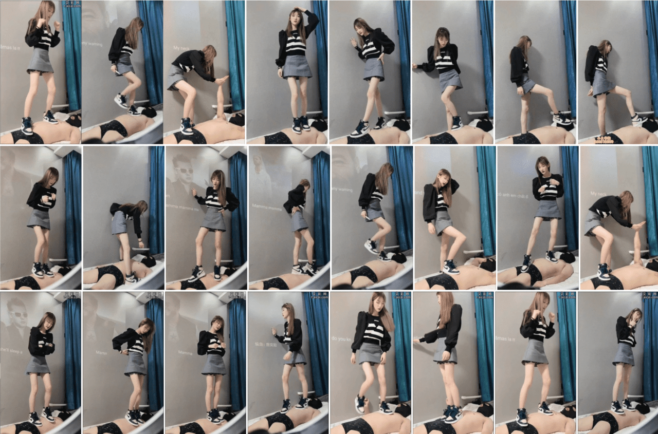 热血女神 | 不良少女 AJ 全体踩踏跳舞蹦迪重蹂躏-视频截图