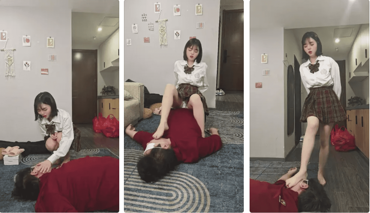 Jiaojiao | Violent kick and slap