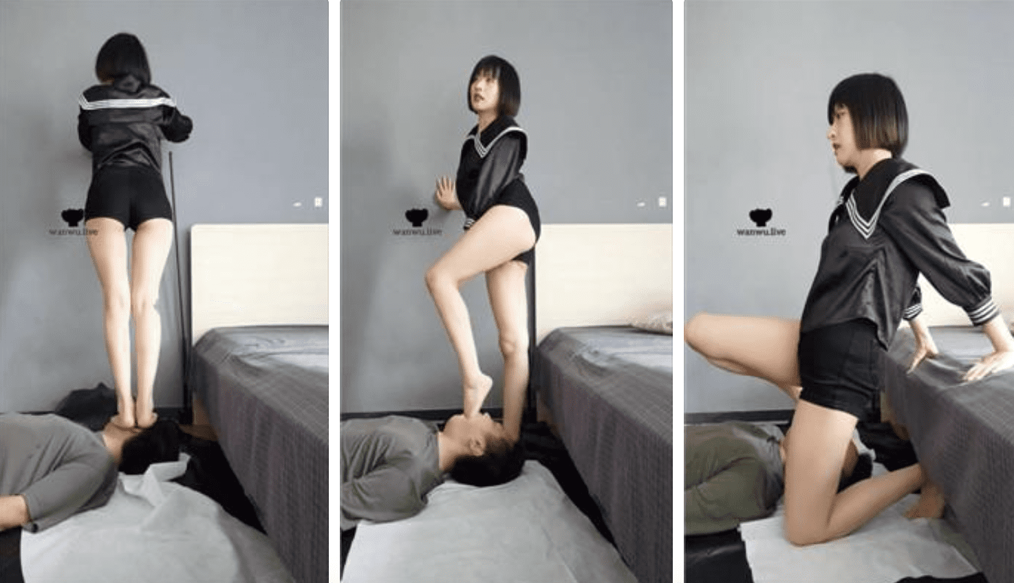 Hanger | Barefoot deep throat/jade feet covering face and suffocating/stepping on bread to feed