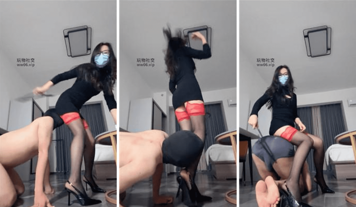 Wu En S | High heels and black stockings trampled/nipple pinched/whipped with clothes hanger/leg twisted and suffocated/filled with holy water