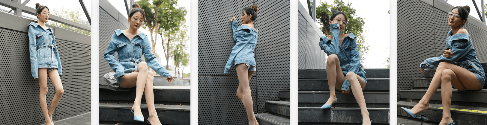 魔镜街拍 | 牛仔热裤肉丝高跟-视频截图