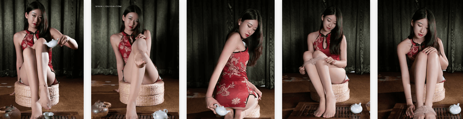 Ligui丽柜 | 丝茶雅韵 Sabrina丝足茶艺写真