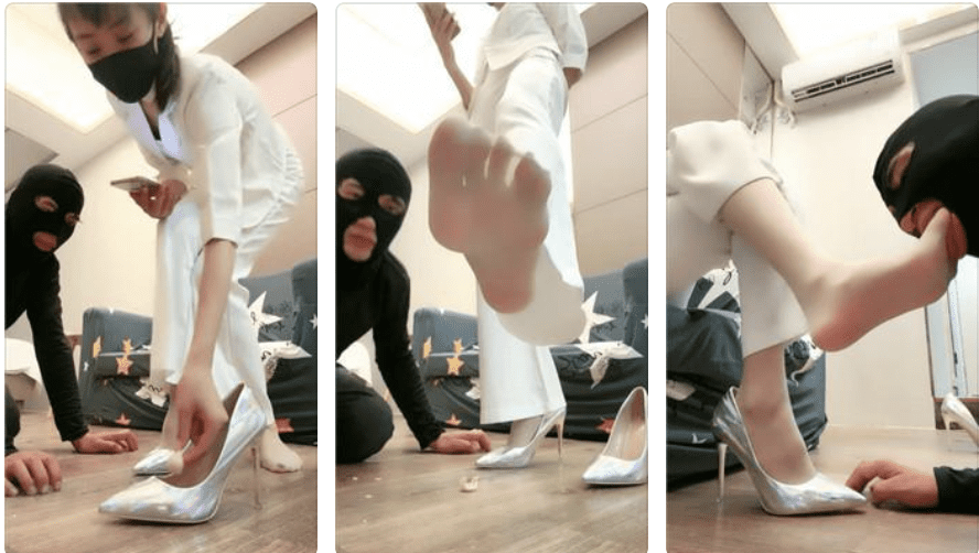 美娜格格 | 白领S高跟丝袜美足虐下属犬