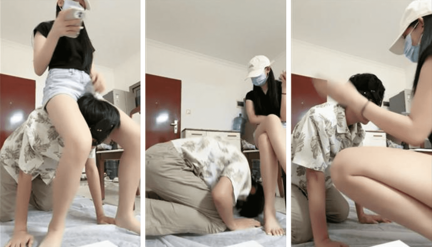 Lin Xi | Puppy licking bare feet/pulling ears/riding neck dual perspective version