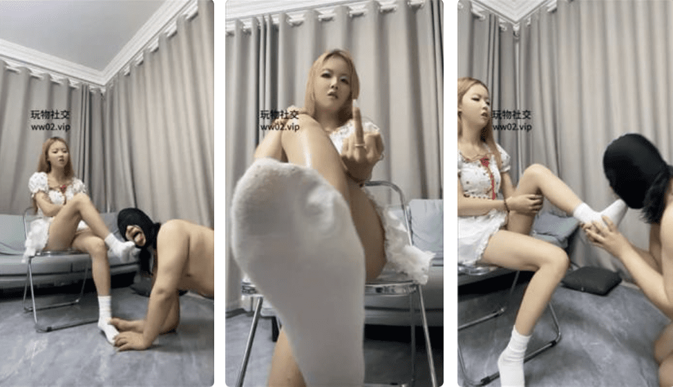 Amateur excavator | Leather shoes and white socks trampling/face sitting suffocation/slapping/sp