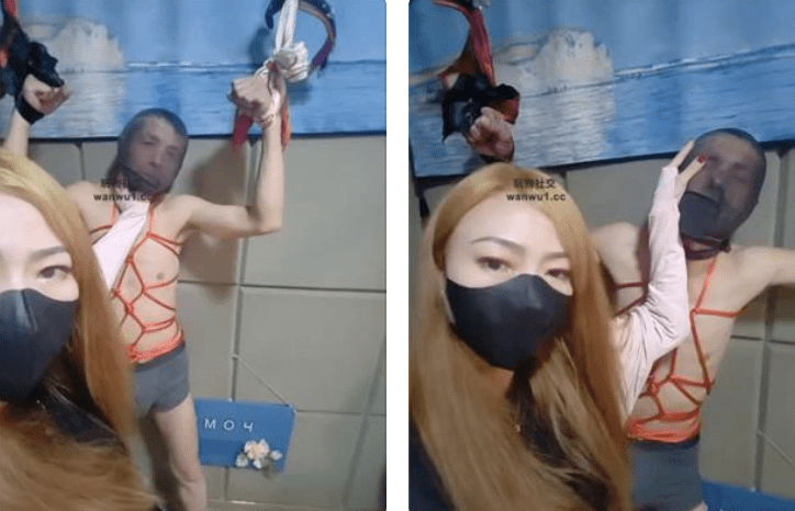 魔鬼天使 | 吊绑白袜美腿重度踢裆/掐肉