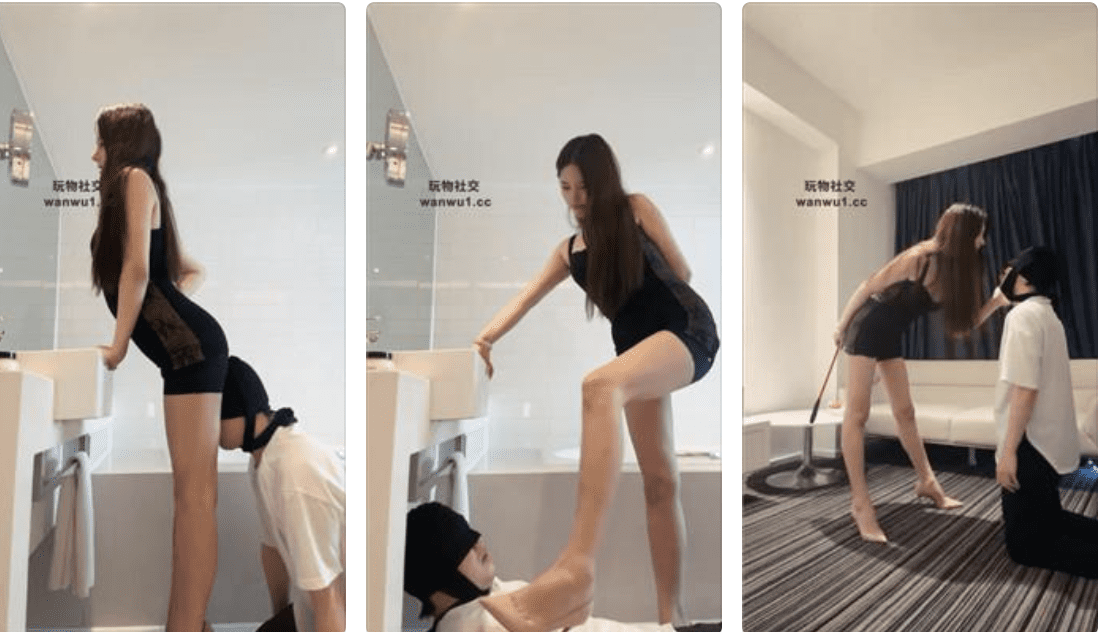 Qiqisama | Legs choking/serving under the crotch/high heels stepping/face sitting/bare feet licking under the table