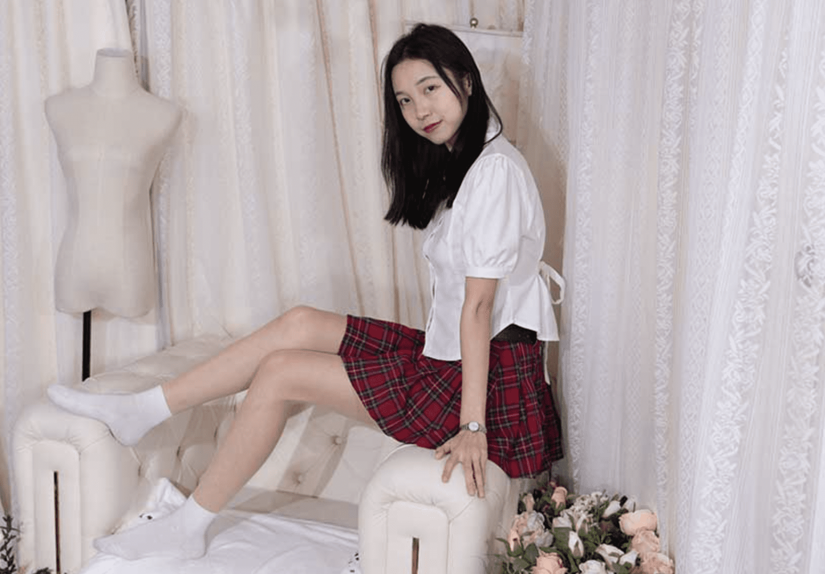 甜予摄影 | 小桃的板鞋、白棉袜、肉丝-脚尖微加固款(带视频)