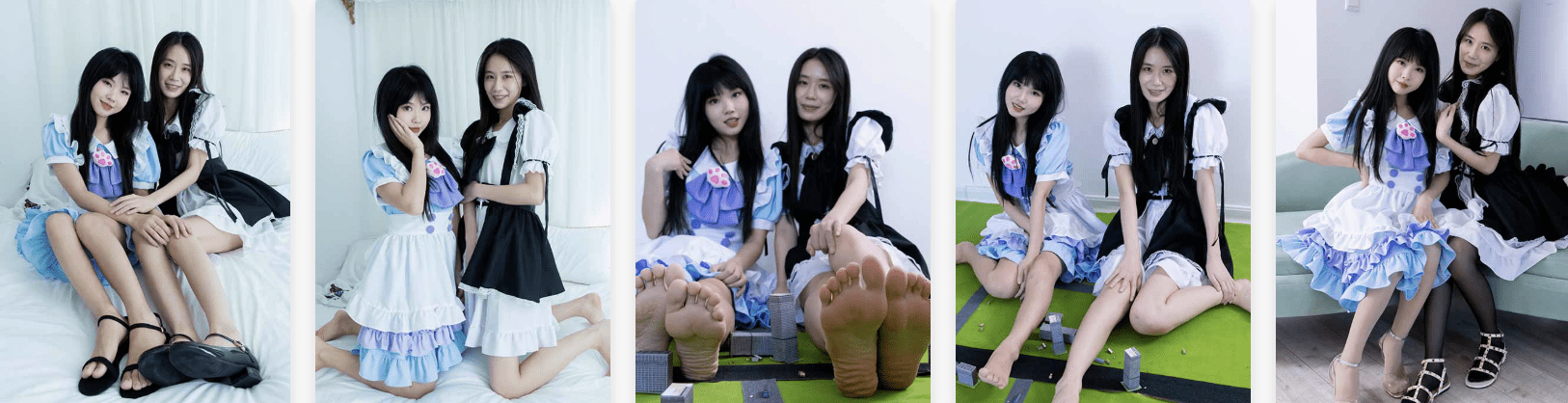 物恋传媒 | 菜菜&米米 亲密无间的双人美脚 (带视频)-视频截图