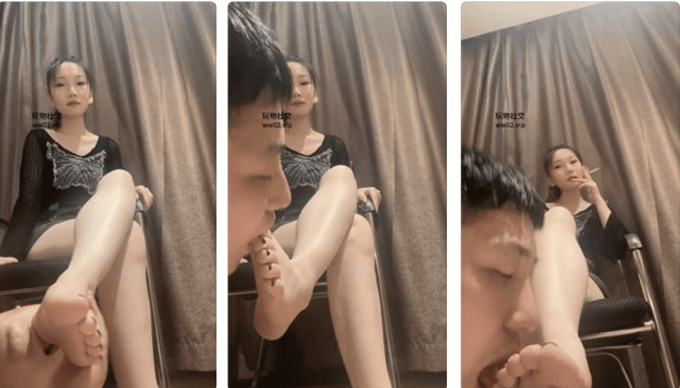 吕雉大人 | 近距离原味白船袜裸足跪舔