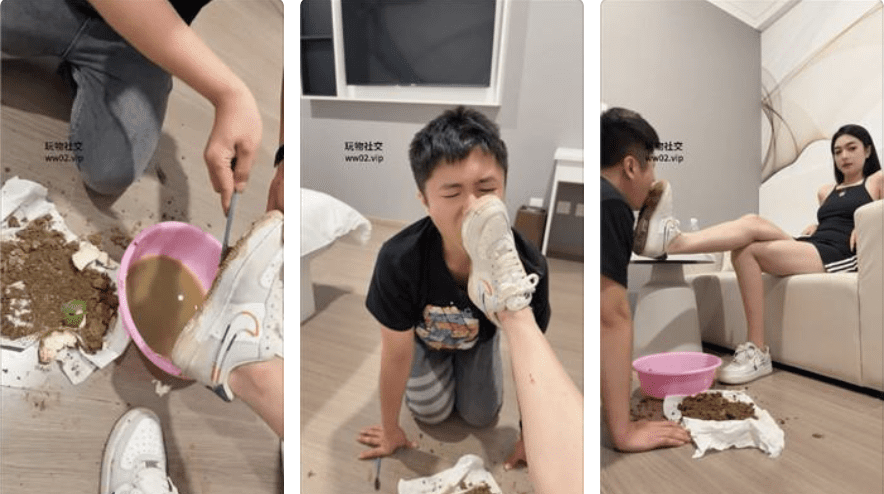 Bubble | Super dirty white shoes crushing and feeding