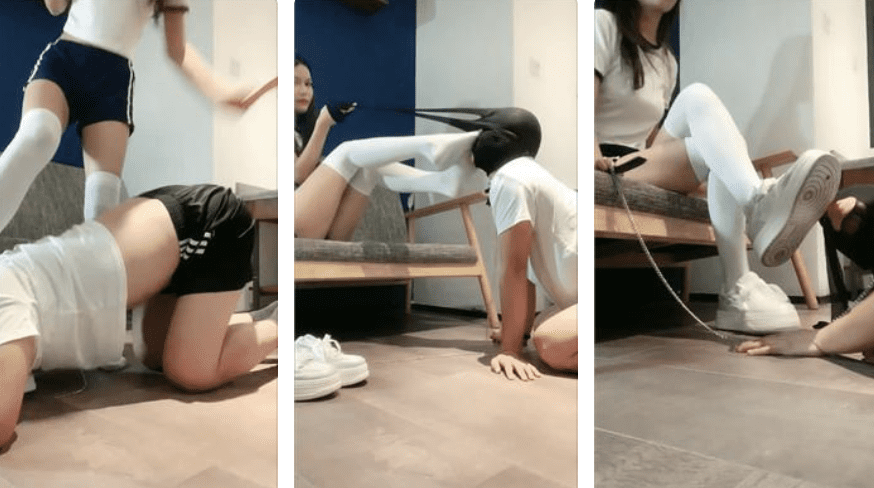 于于鱼 | 体操服女神 小白鞋及膝白袜虐