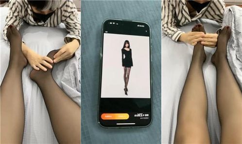 Ruoyi | Milk dog serves long legs and black silk jio
