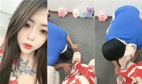 Linlin | Student dog is the teacher's foot slave
