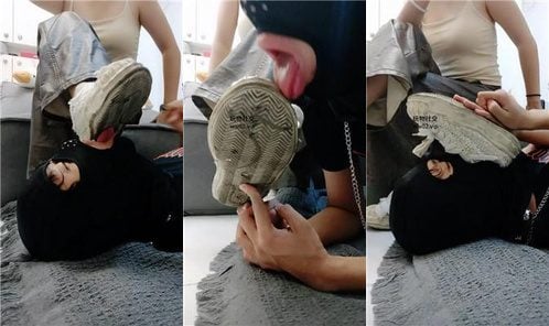 玥野兔 | 沉浸式 清理脏鞋底 船袜裸足狂舔