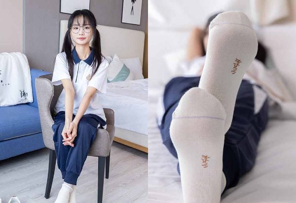 袜啵啵 | 446期 甜甜圈 板鞋 白棉袜 白丝 脚尖加固款 校服裤里丝 带视频 带视频