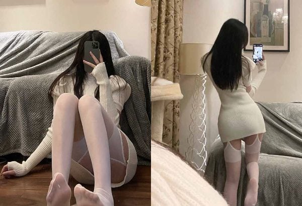 精选资源 | 200 梦里一只喵 白色吊带袜