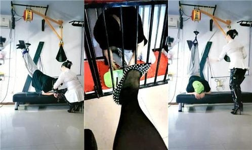 Fifty Shades | Long boots torture cuckold tied up and severely whipped