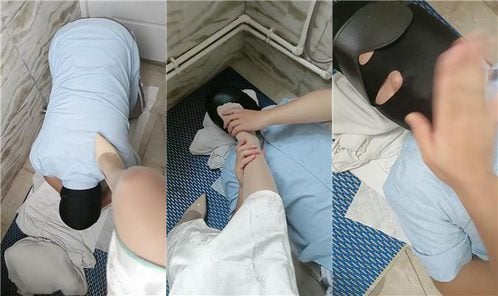 Mimi Rabbit | Bathroom high heels and stockings reward holy water