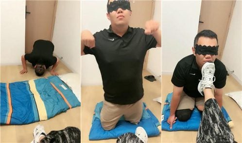 上海学生主 | 磕头求虐 跪舔运动鞋白袜 裸足品尝