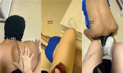 小猫 | 跪舔运动鞋及膝白袜 狗链遛狗