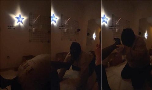 Regret | Double S riding whip black silk feet trampling feet plug mouth