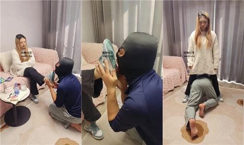 ワンリン | 可愛い女子校生Sが汚れた靴と白い綿の靴下を舐めて口に挿入して聖水を飲む