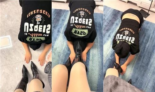 婉婷殿下 | 骑马转胯 强制闻长靴肉丝脚 清理脏鞋