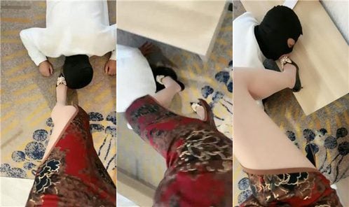 Anzhu | チャイナドレスSハイヒール玉足プラグ口踏みつけフィード