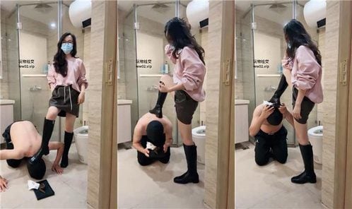 Wu En | Long boots trample on clothes hanger whipping riding crotch humiliation