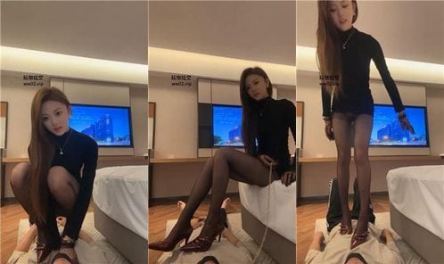 カーモデル陰｜ハイヒール、黒ストッキング、ストッキング踏みつけ、足で顔を覆う、強制聖水、パンティセット