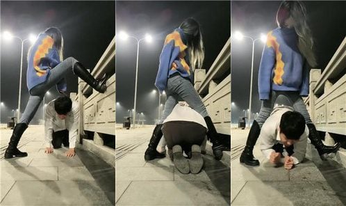Shiqi | Long boots S Outdoor hip turning riding dog climbing trampling licking dirty shoes