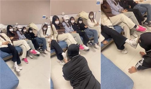 Spirited little sister | Group of people take turns to clean up the dirty shoes and smelly socks of the student master