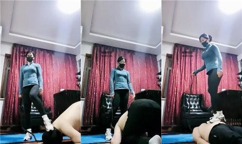 冷颜 | 鞋绑脸呼吸控制 运动鞋白袜踩踏