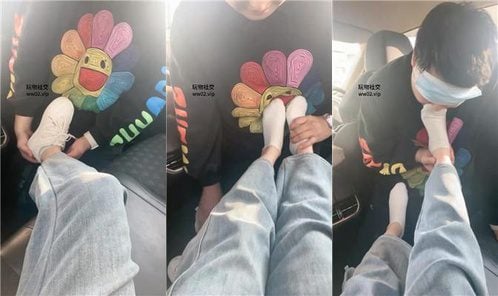 萱萱 | 车内白袜恋足舔